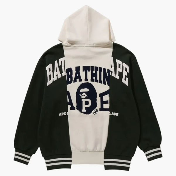Bape odznaky blokující barvy svetru mikiny slonoviny