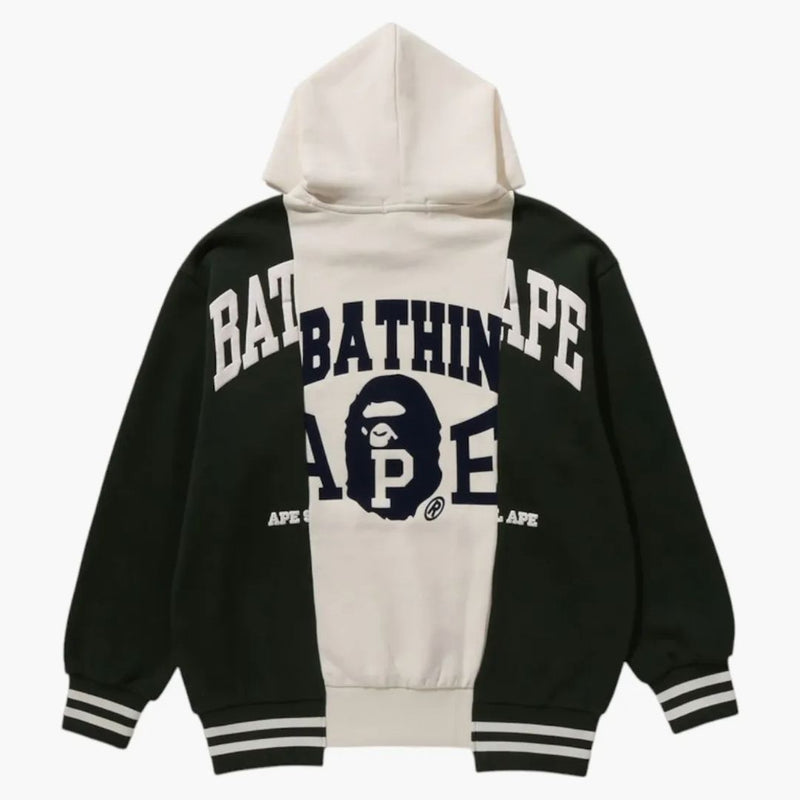 Bape odznaky blokující barvy svetru mikiny slonoviny