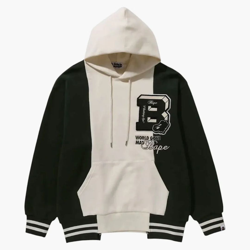 Bape odznaky blokující barvy svetru mikiny slonoviny