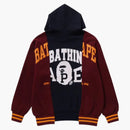 Bape odznaki blokowanie kolorów pullover kaptura granatowa