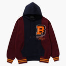 Bape odznaki blokowanie kolorów pullover kaptura granatowa