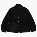 Bape Bape Black Leather Trim Chore Jacket Black