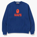 Bape Bape Front Logo Relaxed Fit Crewneck Blue