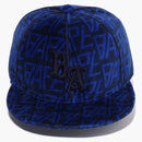 Bape Bape Logo Monogram Velor Cap Navy