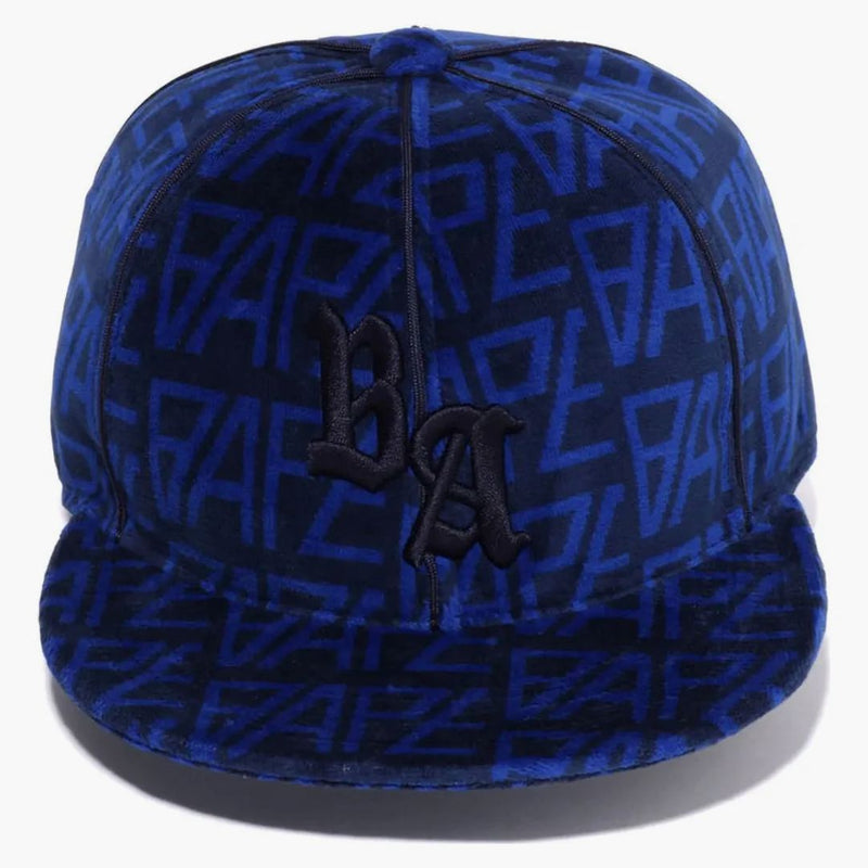 BAPE BAPE LOGO Monograma Velor Cap Navy