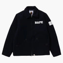 Bape Bape Melton Zip Jacket Navy