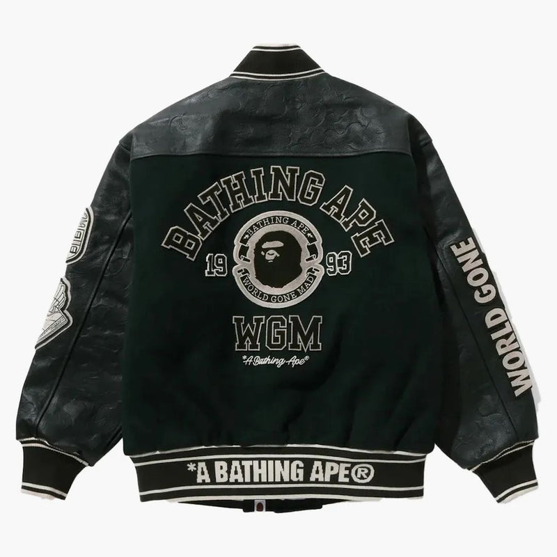 Bape bape patch giacca varsity verde
