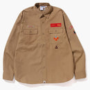 Bape Bape Relaxed Fit Boyscout Shirt Beige