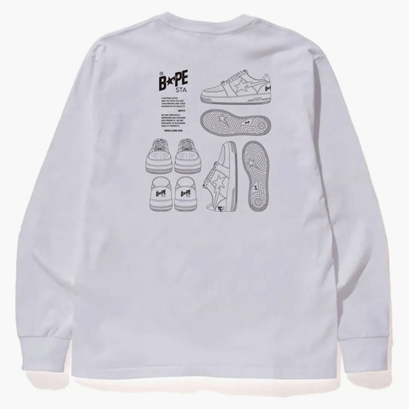 BAPE BAPESTA Illustration l/s tee vit