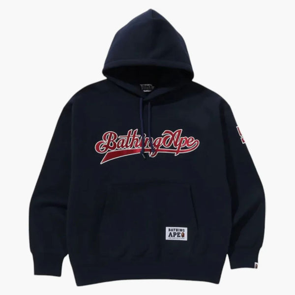 Logo baseballové baseballové uvolněné fit svetrover mikiny námořnictvo