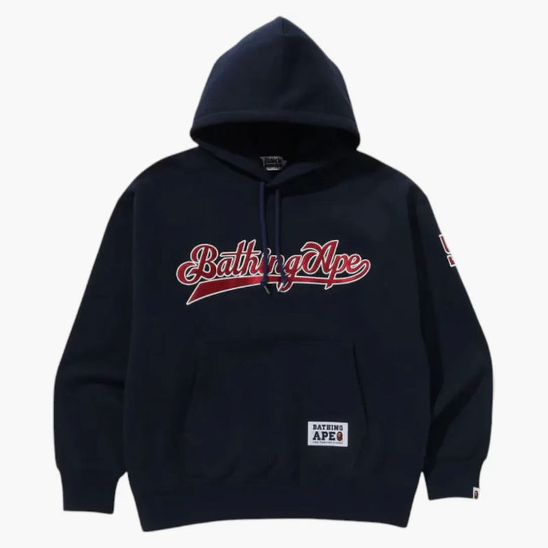Logo baseballové baseballové uvolněné fit svetrover mikiny námořnictvo