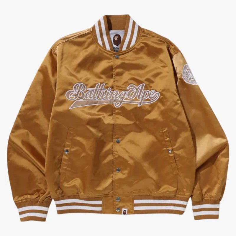 Bape Baseball Varsity Jacket Beige