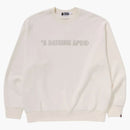 Bape Bathing Ape Logo Relaxed Fit Crewneck Sweatshirt Ivory