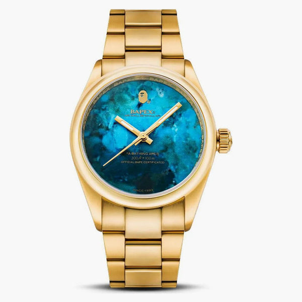 Bape Bathing Ape Type 7 Bapex Watch Gold/blue