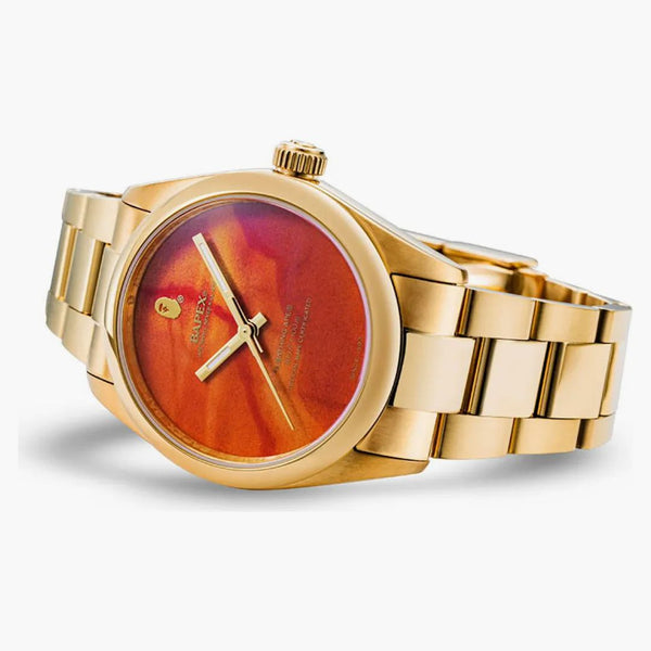 Bape Bathing Ape Type 7 Bapex Watch Gold/orange