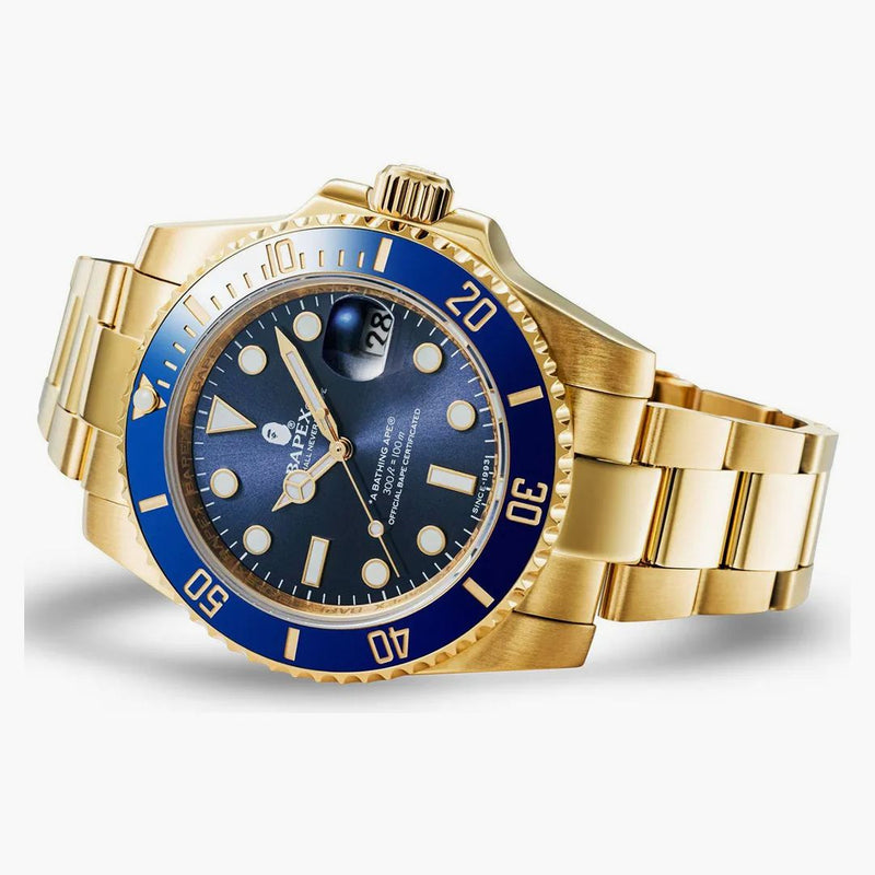 Bape Bathing Ape Type 8 Bapex Watch Gold/blue