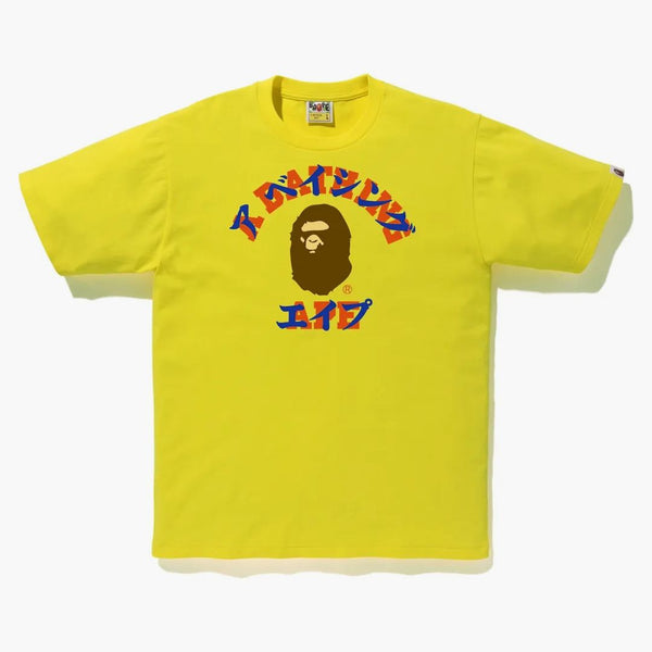 BAPE Bicolor Katakana College Tee amarillo