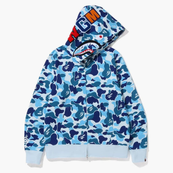 Bape Big Abc Camo Shark Full Zip Hoodie Blue