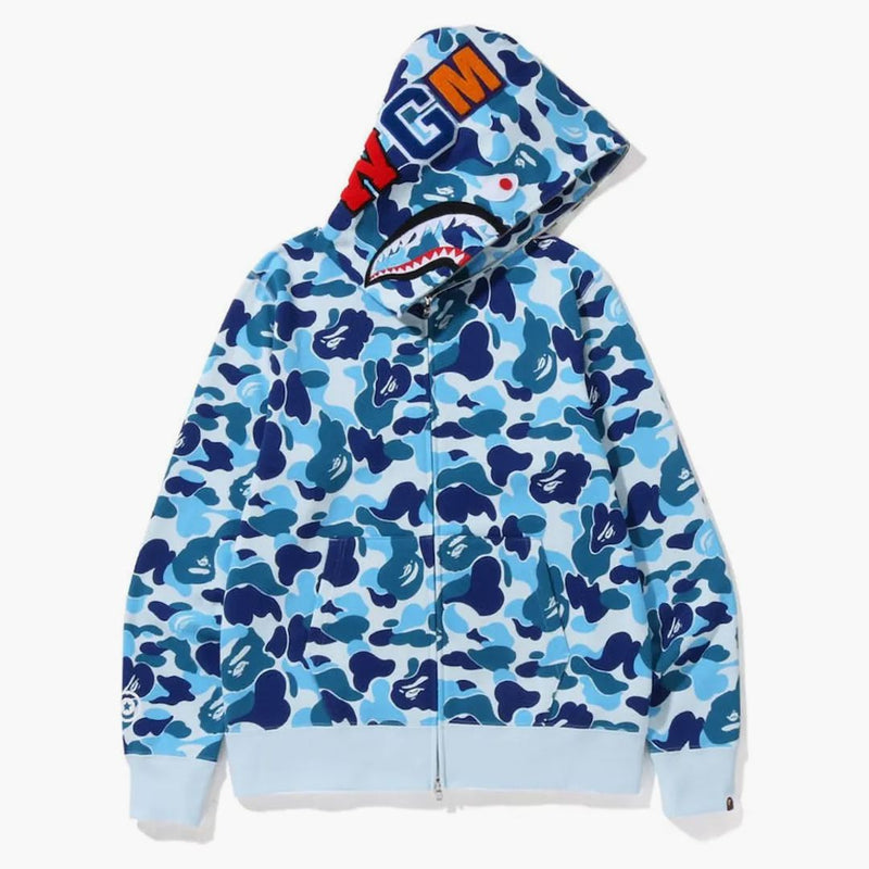 Bape Big ABC Camo Shark Full Zip Sampanie Blue