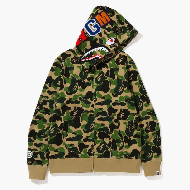 BAPE BIG ABC Camo Shark Full Zip Hoodie Green
