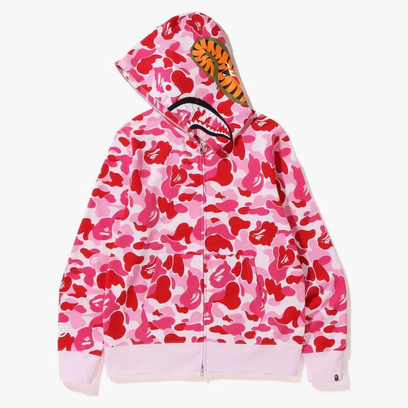 BAPE BIG ABC camo squalo full zip con cappuccio rosa