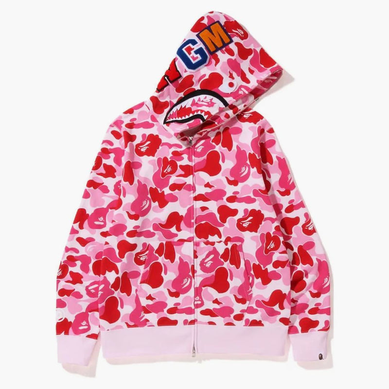 BAPE BIG ABC camo squalo full zip con cappuccio rosa