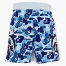Bape Big Abc Camo Side Shark Sweat Shorts Blue
