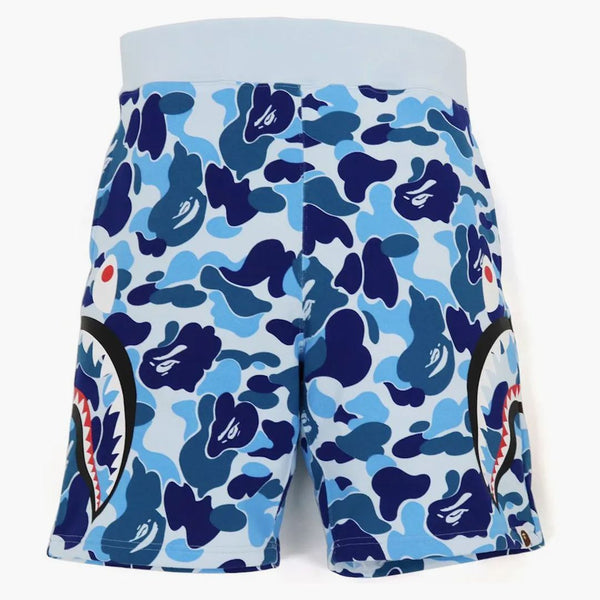Bape Big ABC Camo Side Shark Shark Shorts Blue