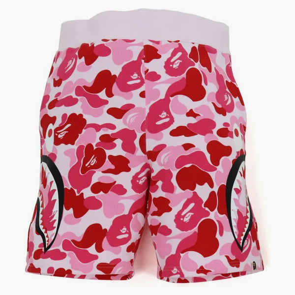 Bape Big Abc Camo Side Shark Sweat Shorts Pink