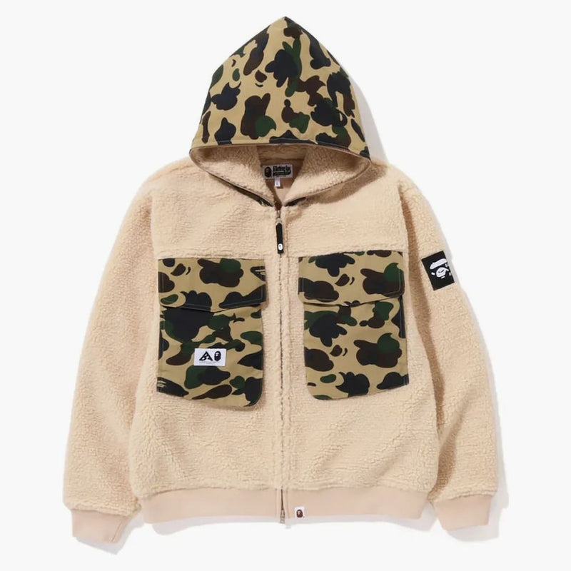 Bape Big Pocket Relaxed Fit Boa Jacket Beige