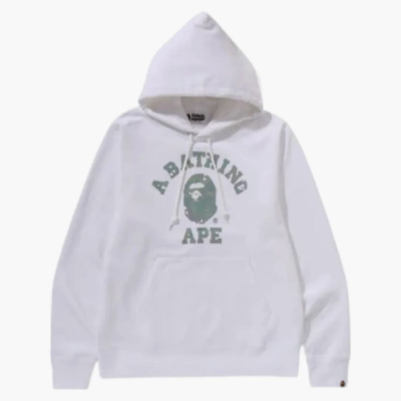 Bape Bitmap College Moclover Hoodie White