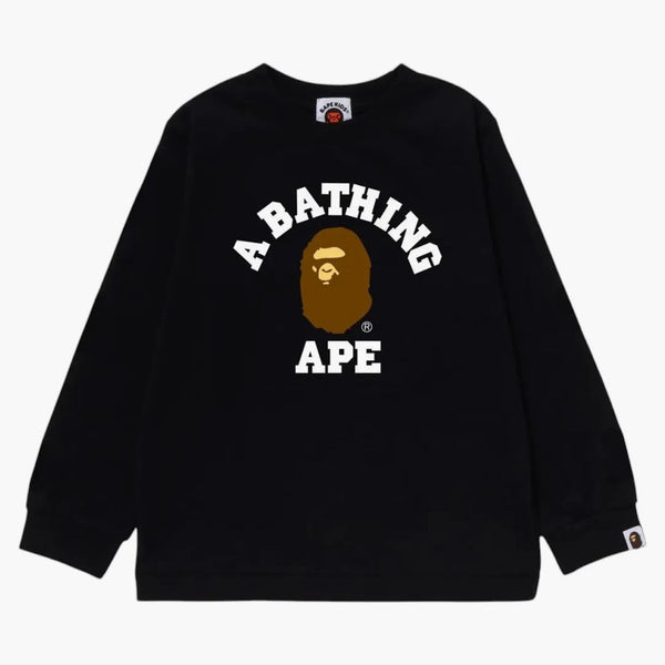 Bape Kids Black 3d Emb Camp Shirt Black