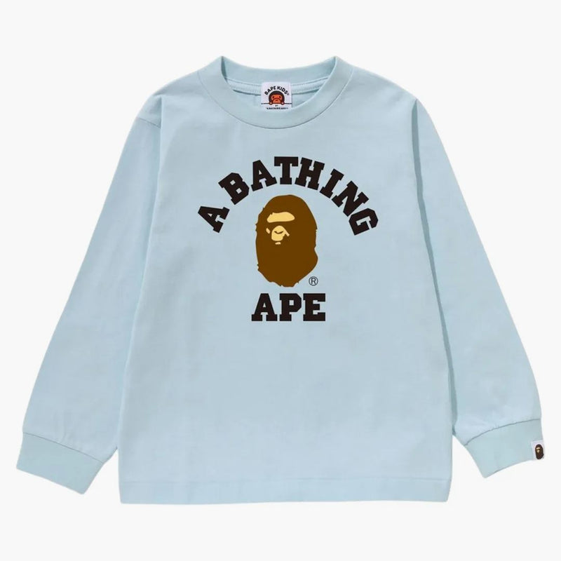 Bape Kids Black 3d Emb Camp Shirt Sax