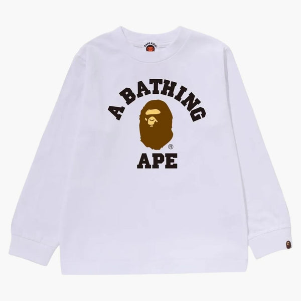 Bape Kids Black 3d Emb Camp Shirt White