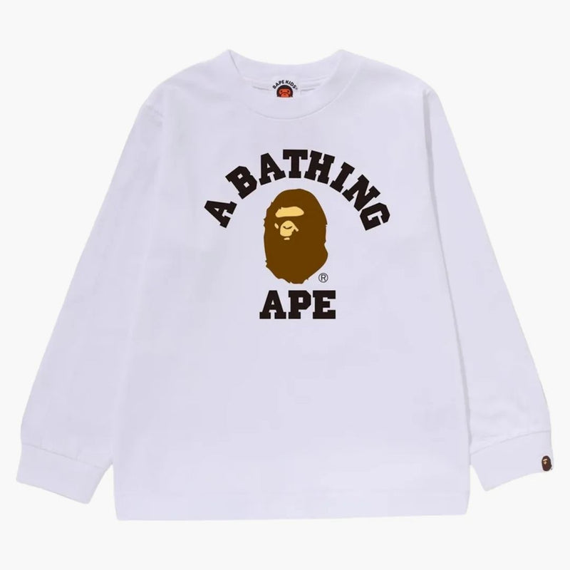 Bape Kids Black 3d Emb Camp Shirt White