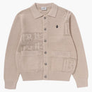 Bape Black Crochet Cardigan Beige