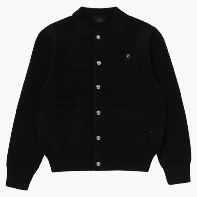 Bape Black Crochet Cardigan Negro