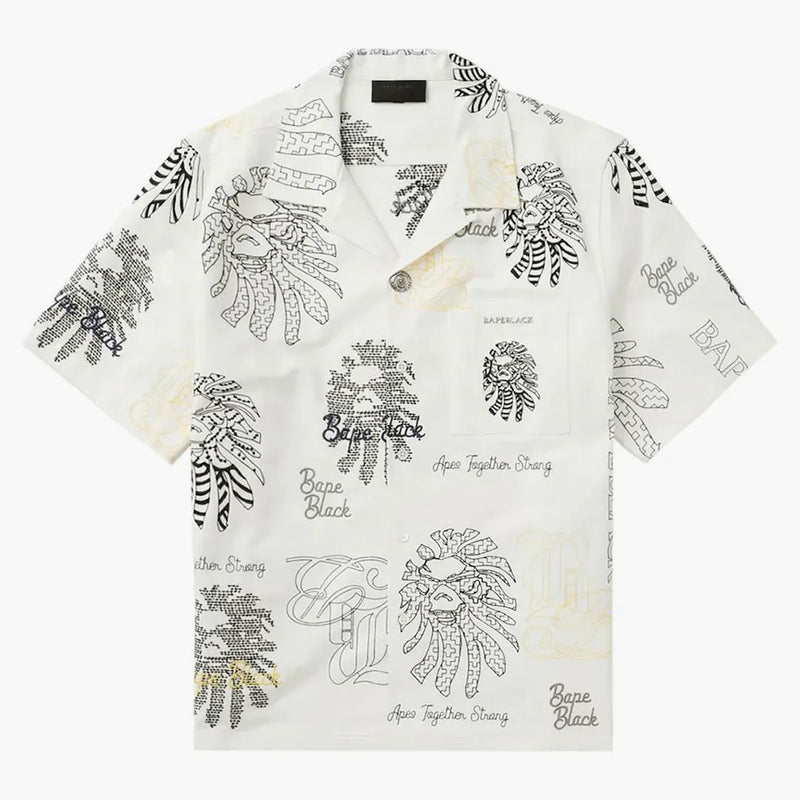 Bape Black Graphic Stitch Shirt White
