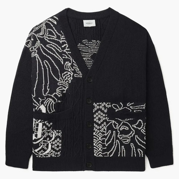 BAPE Black Logo Cardigan Black