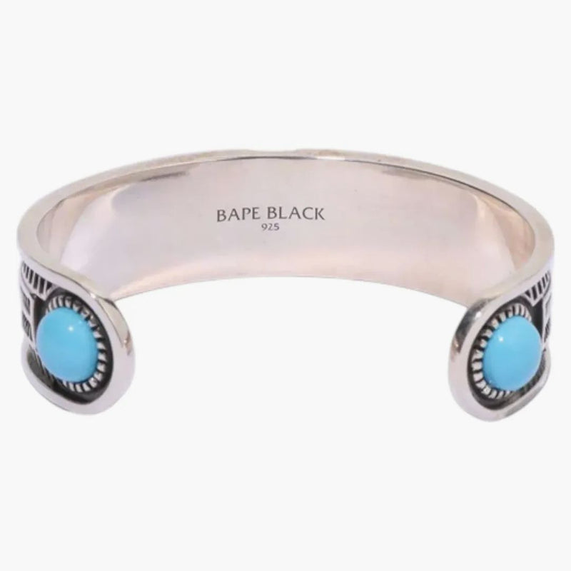 Bape Black Navajo Turquoise Bangle Silver