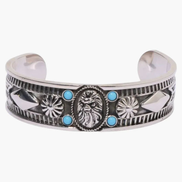 Bape Black Navajo Turquoise Bangle Silver
