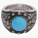 Bape Black Navajo Turquoise Ring Silver