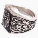 Bape Black Signet Resin Ring Silver