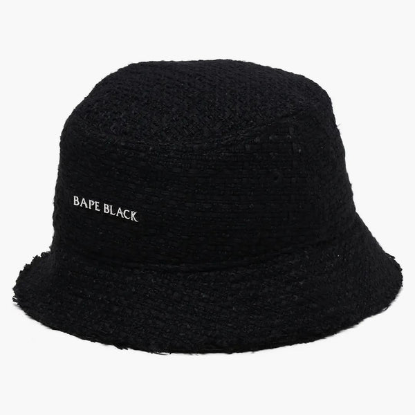 Bape Black X New Era Logo Tweed Hat Black