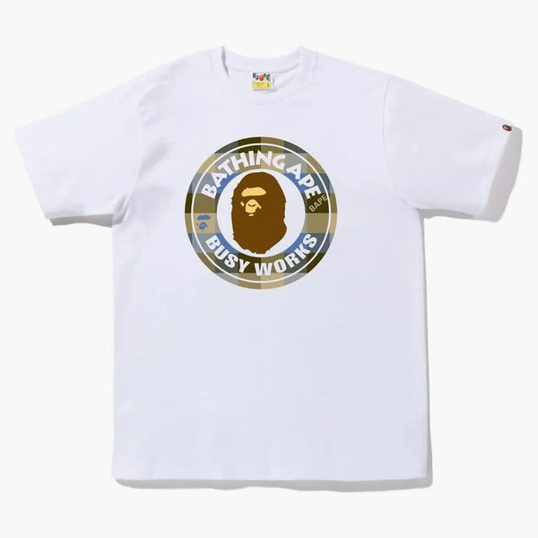 Bape Block Check Busy Works Tea (FW22) White Beige