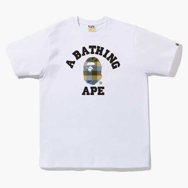 Bape Block Check College Tea (FW22) Bílá béžová