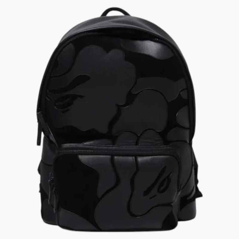Bape Camo Patch Leather Daypack Black