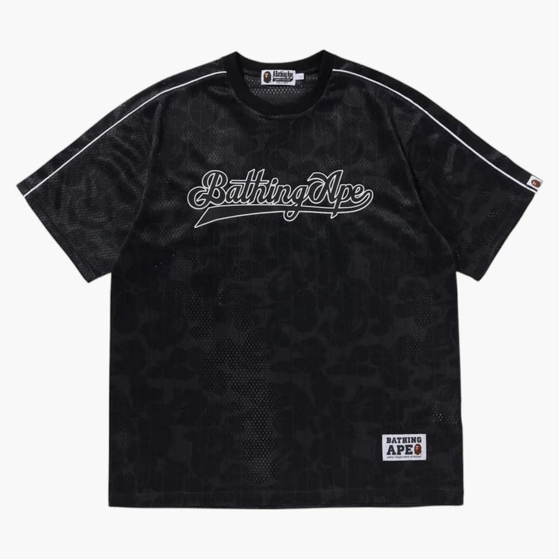 Logo baseballové logo Bape camo stripe relaxované fit čaje černé