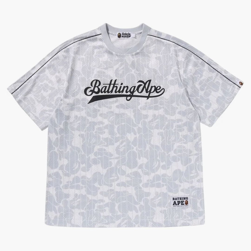 Logo baseballové logo Bape camo relaxované fit tee šedé