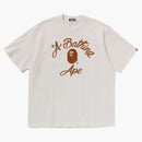 Bape Chain Stitch College Relaxed Fit Tee Ivory